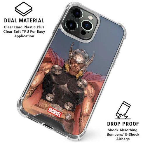 Marvel Thor God of Asgard iPhone 15 Pro Clear Case
